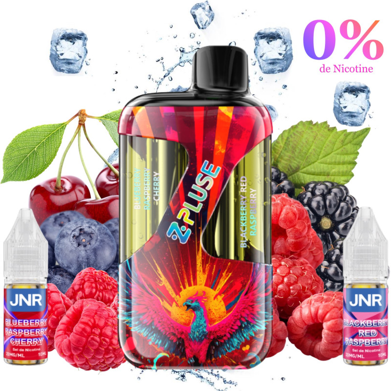JNR - PUFF ZPLUS BLUEBERRY RASPBERRY CHERRY/BLACKBERRY RED RASPBERRY 42K 0% - La Vapoteria