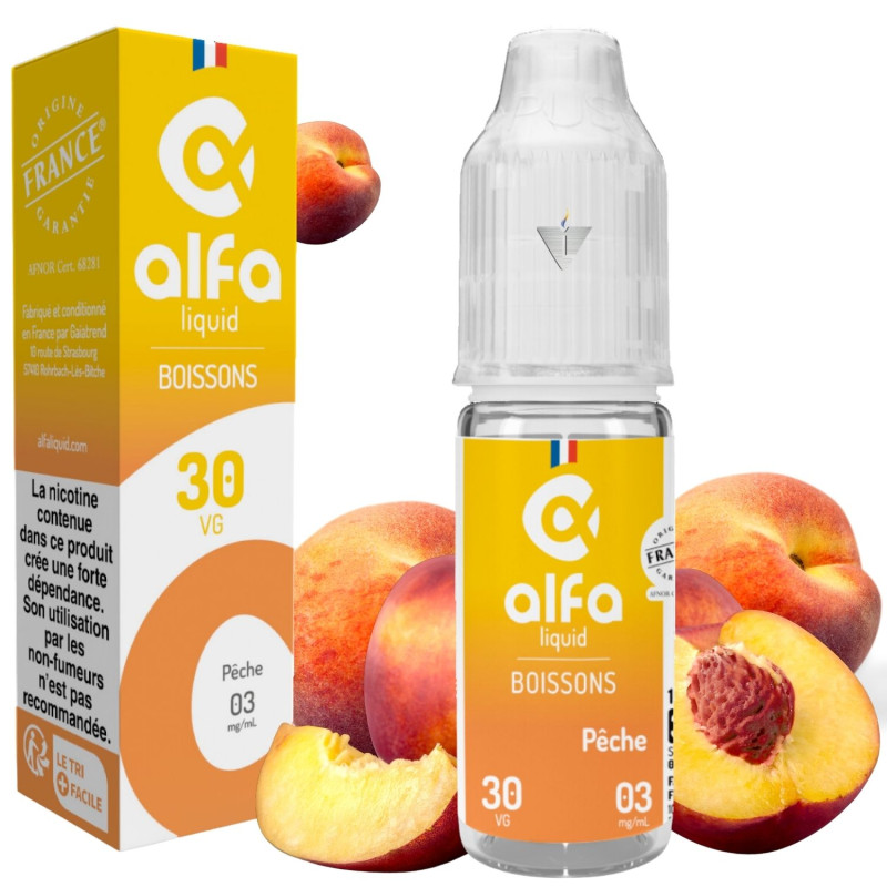 ALFALIQUID - PÊCHE 10ml 00mg - La Vapoteria