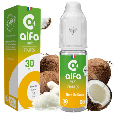 ALFALIQUID - NOIX DE COCO 10ml 00mg - La Vapoteria