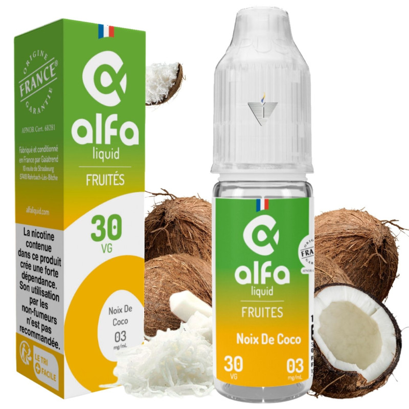 ALFALIQUID - NOIX DE COCO 10ml 00mg - La Vapoteria