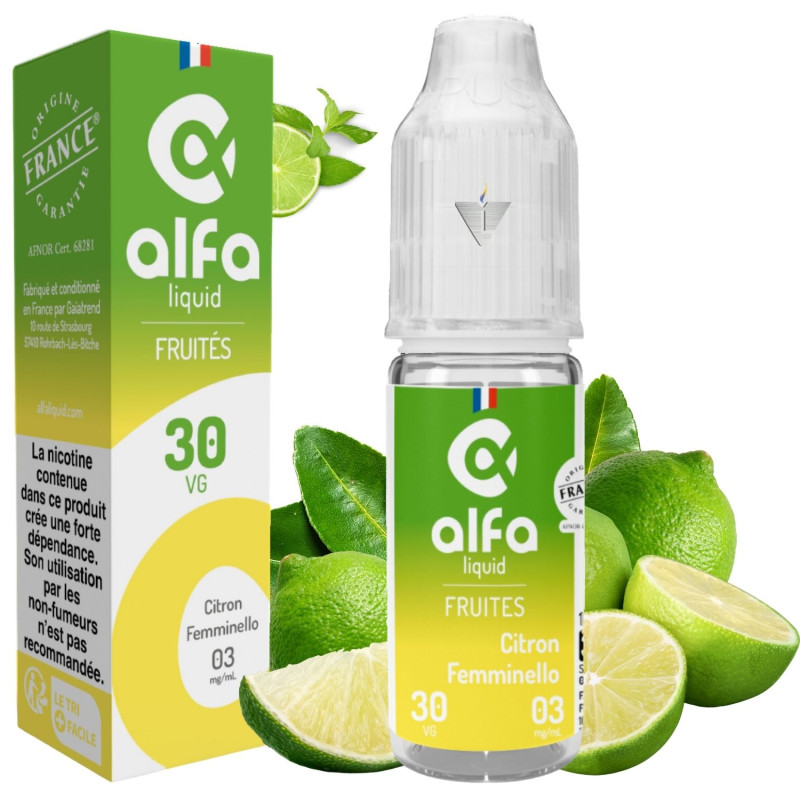 ALFALIQUID - CITRON VERT 10ml 00mg - La Vapoteria