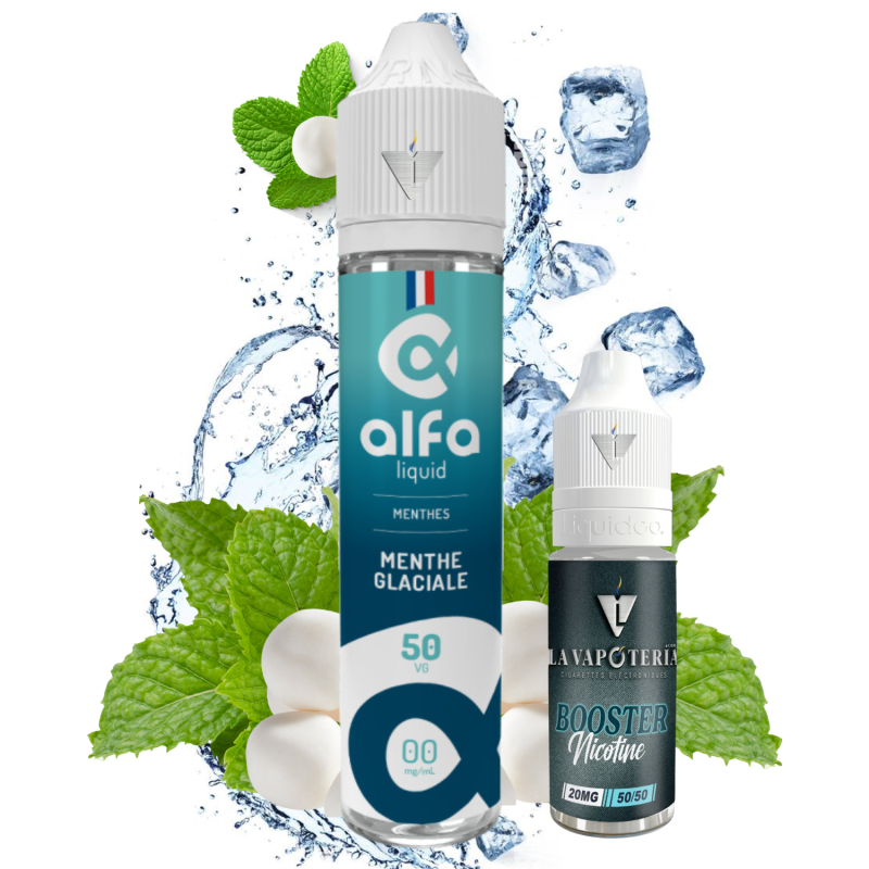 ALFALIQUID - Pack Menthe Glaciale 50ml + 1 Booster - La Vapoteria