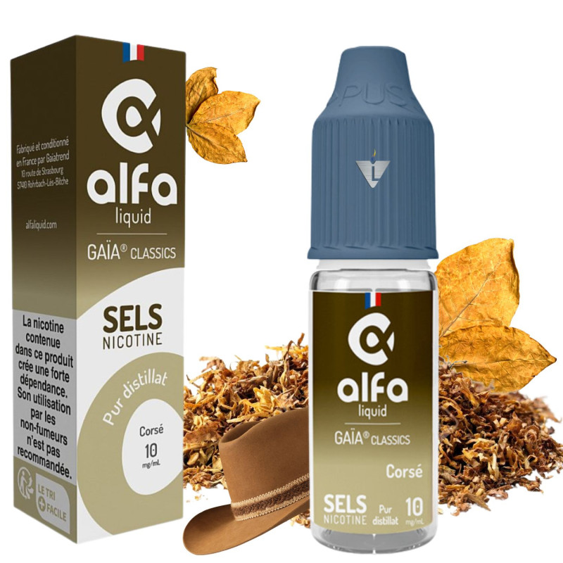 ALFA SEL DISTILLAT - TABAC CORSÉ 10mg - La Vapoteria