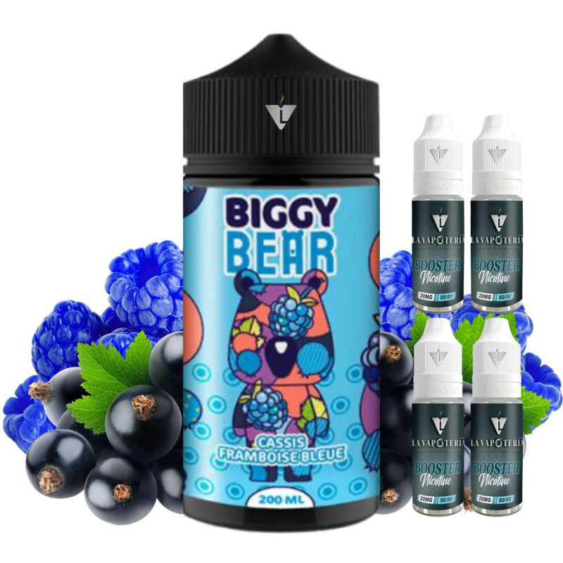 BIGGY BEAR - CASSIS FRAMBOISE BLEUE 200ml PACK 3mg - La Vapoteria