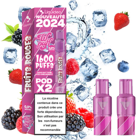 WPUFF 2.0 - PACK DE 2 PODS FRUITS ROUGES 1600 PUFFS - la Vapoteria