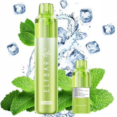 ELFBAR PLUS 30 - KIT MENTHE VERTE 30K - La Vapoteria