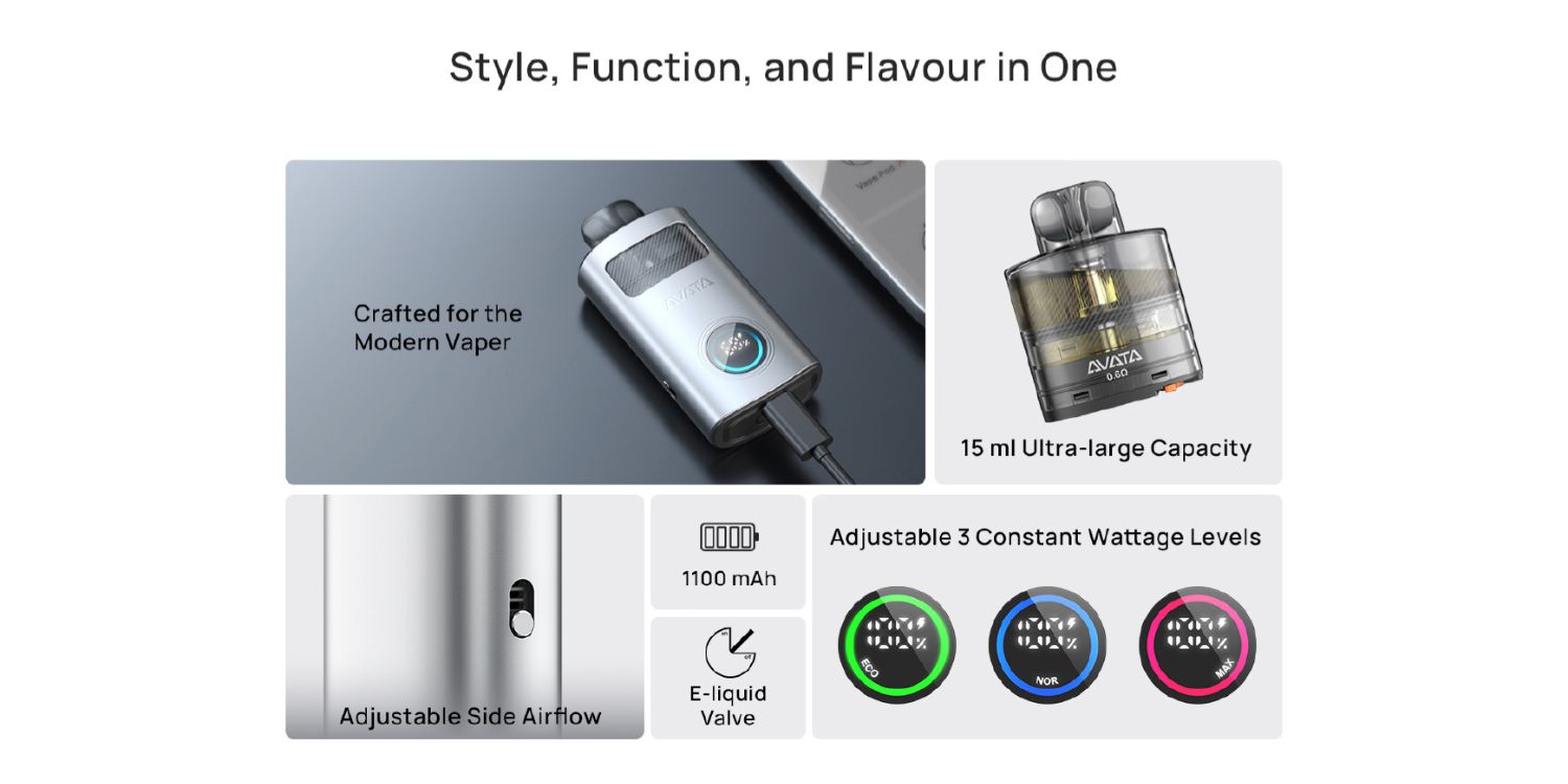 Aspire Avata - Caracteriqtiques - La Vapoteria